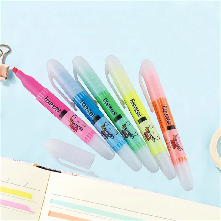 5 Colors Pack Big Volume Highlighter Pen Set